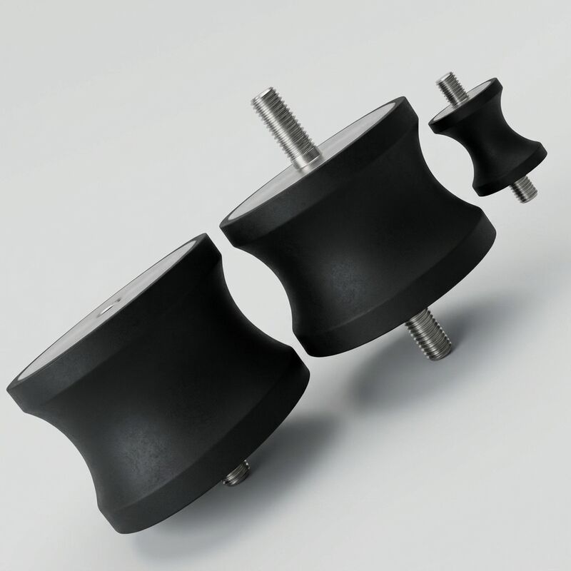 Hoan JRD-Type Double Male Threaded Rubber Vibration Isolators Cylindrical Rubber Mounts